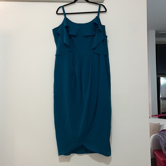 City Chic Flirtation Cocktail Dress in Turquoise SZ 20 NWT - Picture 3 of 5